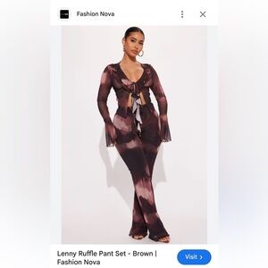 Fashion Nova Brown Tie-Dye Jumpsuit